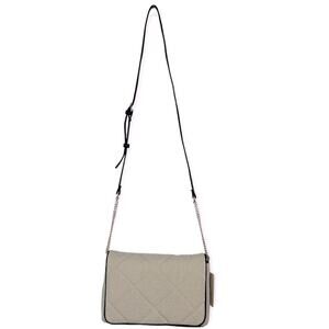 NWT a .new day tan oatmeal quilted fabric crossbody purse